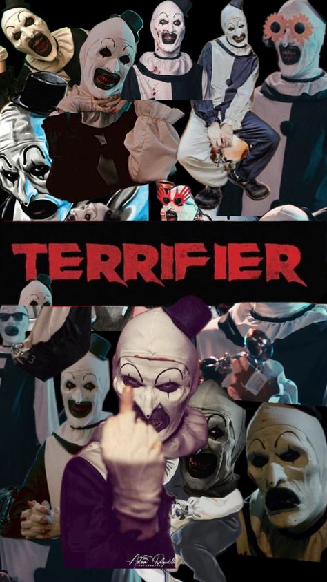 #terrifier #terrifier2 #horror #scary #clown #arttheclown Scary Movie Characters, Scary Clown, Psychadelic Art, Scary Wallpaper, Halloween Horror Movies, Horror Movie Icons, Horror Artwork, Scream Movie