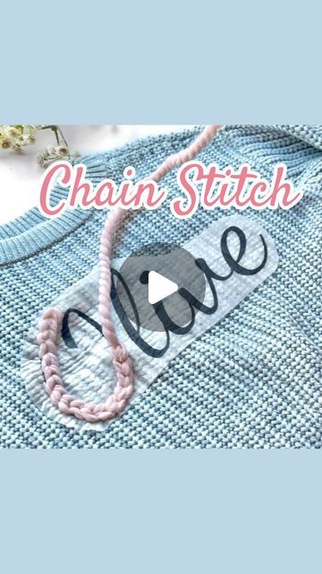 Crafts 2024, Sweater Tutorial, Invisible String, Bulky Sweaters, Chain Stitch Embroidery, Stitch Clothes, Embroidery Sweater, Name Embroidery, Baby Embroidery