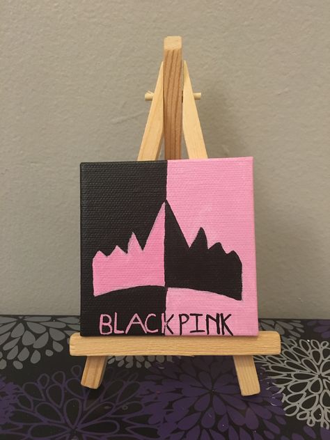 For my friend’s bday  #art #blackpinkfanart #blackpink #minipainting Black Pink Craft, Blackpink Painting, Black Pink Drawing, Black Pink Painting, K Pop Canvas Painting, Kpop Art Easy, K Pop Painting Ideas, Painting Ideas On Canvas Kpop, Blackpink Canvas Painting