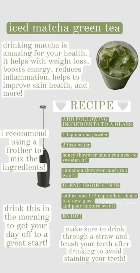 Iced Matcha Green Tea, Matcha Drink Recipes, Matcha Green Tea Recipes, Green Tea Drinks, Cold Starbucks Drinks, Tea Latte Recipe, Matcha Latte Recipe, Green Tea Recipes, Matcha Drink