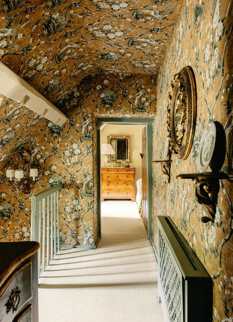 French Limestone Fireplace, 18th Century Landscape, Cotswold House, 17th Century House, Cotswold Cottage, York Stone, Gothic Windows, Paint And Paper Library, Ivy House