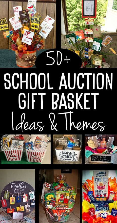 School Auction Gift Basket Ideas, Gift Basket Donation Ideas, Popcorn Raffle Basket Ideas, Sports Themed Gift Baskets, How To Make A Raffle Basket, Gift Basket Ideas For School Fundraiser, Diy Auction Basket Ideas, Spring Raffle Basket Ideas Fundraising, School Fundraiser Gift Basket Ideas