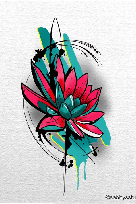 Color Abstract Tattoo, Watercolor Art Tattoo, Watercolor Tattoo Design, Abstract Flower Tattoos, Trash Polka Art, Watercolor Rose Tattoos, Colored Tattoo Design, Graffiti Flowers, Arte Aesthetic