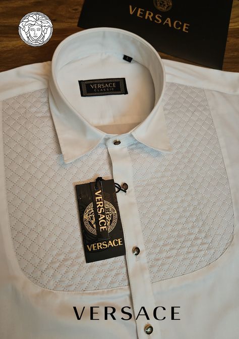 Pintex Shirt, Luxury Off-white Bandhgala For Eid, Luxury Bandhgala With Geometric Embroidery For Eid, Marriage Pic, Luxury Off-white Nehru Jacket For Men, Luxury White Dress Shirt With Placket, Formal Shirt Design, Akash Kumar, Hand Tags