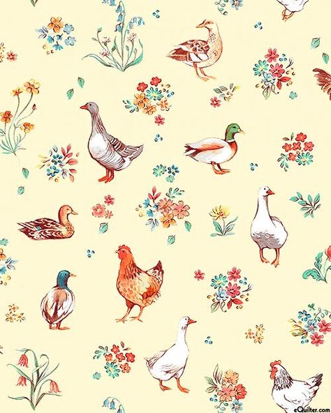 Chicken Pattern Illustration, Cute Chicken Wallpaper, Chicken Wallpaper, Duck Print, Free Quilt Patterns, Phone Wallpaper Patterns, Cute Patterns Wallpaper, Iphone Background Wallpaper, Pretty Prints