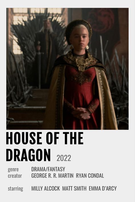 House Of The Dragon Minimalist Poster, House Of The Dragon Poster, Cinema Posters, Matt Smith, Minimalist Poster, Drama, Tv Shows, Tv, The Creator