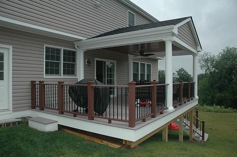 pictures of roofs on decks | Looking to build a similar project? Deck With Roof, Roof For Deck, Covered Deck Designs, Deck Addition, Deck And Patio, Hot Tub Deck, Patio Deck Designs, Deck Designs Backyard, Backyard Remodel