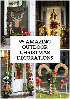 95 Amazing Outdoor Christmas Decorations                                                                                                                                                                                 More Best Outdoor Christmas Decorations, Outdoor Christmas Diy, Outside Christmas Decorations, Christmas Yard Decorations, Christmas Decorations Diy Outdoor, Christmas Yard, Outdoor Christmas Lights, Christmas Decor Ideas, Decoration Christmas