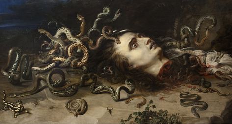 Medusa is a c.1618 painting by the Flemish painter Peter Paul Rubens, Medusa Painting, Rubens Paintings, Head Of Medusa, Istoria Artei, Paul Rubens, Colors And Emotions, Peter Paul Rubens, Baroque Art, Arte Sketchbook