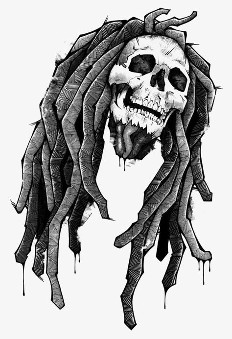 Dreads Tattoo, Skulls Drawing, A Skull, Dope Art, Design Tattoo, Skull Design, Tattoo Photo, Skull Art, A Drawing