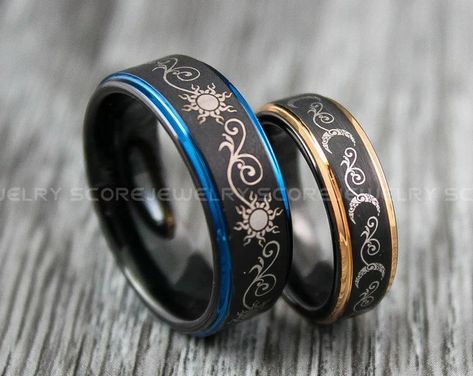 Wedding Ring Alternative Ideas, Matching Promise Rings, Couples Rings, Alternative Wedding Rings, Dark Home Decor, Cute Engagement Rings, Couples Ring Set, Fidget Rings, Fantasy Dress