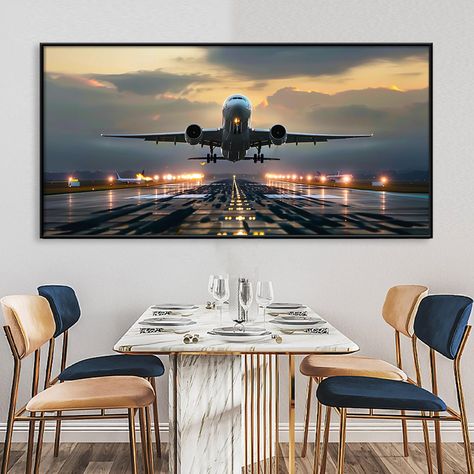 PRICES MAY VARY. Airplane Canvas Wall Art: Whether you're looking to add a pop of excitement to your living room, bedroom, or home office, our aviation posters will surely make a statement. The detailed images and crisp lines of the airplane pictures wall art create a dynamic and energetic focal point in any room High Quality: This airplane pictures wall art is professionally printed on premium canvas using fade-resistant inks, ensuring that the colors stay vivid and vibrant for years to come. T Picture Room Decor, Aviation Decor, Aviation Posters, Pilot Gifts, Office Wall Decor, Detailed Image, Picture Wall, Black Frame, Home Office