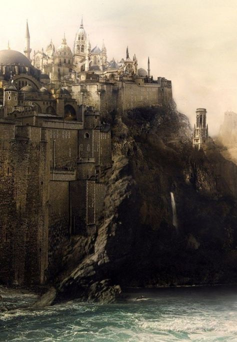 city upon a cliff Beaux Arts Architecture, Cliff Side, The Cliff, Story Setting, Fantasy City, Fantasy Castle, Fantasy Setting, Fantasy Places, Art Et Illustration