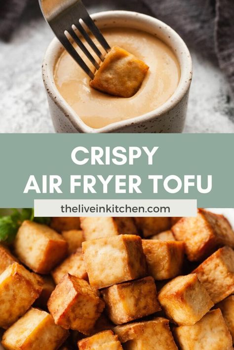 Fry Tofu Recipes, Tofu Cornstarch, Air Fry Tofu, Tofu Wings, Air Fried Tofu, Fry Tofu, Air Fryer Tofu, Tofu Recipes Easy, Tofu Marinade