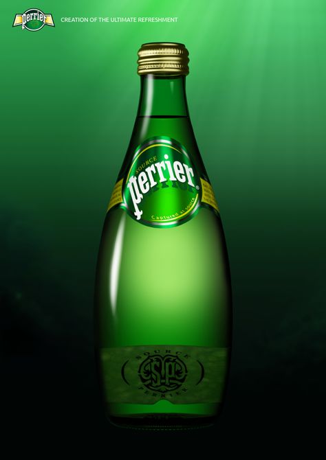 Perrier water on Behance Perrier Water Aesthetic, Water Advertising, Perrier Water, Drinks Photo, Water Aesthetic, Creative Advertising Design, Drink Photo, Green Room, Mineral Water