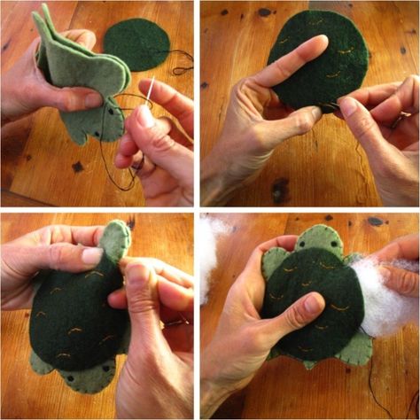 Make these cute turtles with our free felt animal pattern - DIY home decor - Your DIY Family Felt Turtle, Felt Animal Pattern, Felt Animal Patterns, Felt Animal, Felt Ideas, Felt Patterns, Felt Craft, Felt Projects, Quiet Books