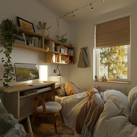 Bedroom For Students, Study Success, Future Bedroom Ideas, Student Bedroom, Bedroom 2024, Cozy Bedroom Design, Bedroom Nook, Bedroom Color Combination, Sleep Study