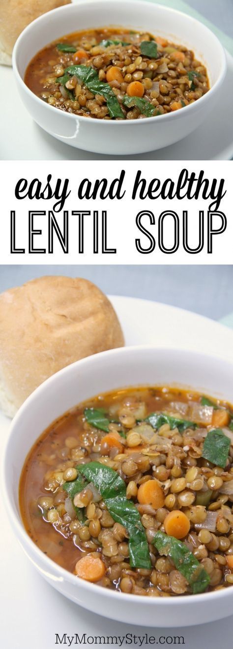 easy-and-healthy-lentil-soup-vegetarian-and-gluten-free-recipe Vegetarian Lentil Soup, Lentil Vegetable Soup, Soup Vegetarian, Soups Recipes, Delicious Soups, Weekly Meals, Lentil Soup Recipes, Meals Recipes, Vegetarian Recipe