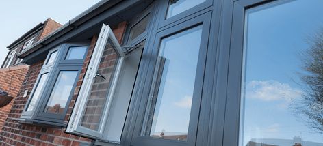 Flush Window | Heritage Flush Sash Windows | Deceuninck Anthracite Grey Windows, Window Frame Colours, Flush Casement Windows, Pvc Bow, Affordable Windows, Grey Windows, Modern Townhouse, Window Glazing, Timber Windows