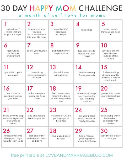 30 Day Happy Mom Challenge - a month of self care for moms! #motherhood #momgoals #challenges #happymom #blogger Mom Challenge, Confidence Kids, Stephen Covey, Smart Parenting, Mac Miller, Parenting Skills, Kids Discover, Happy Mom, Mommy Life