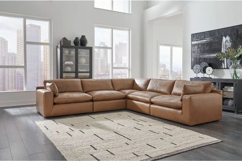 Brown sectional decor