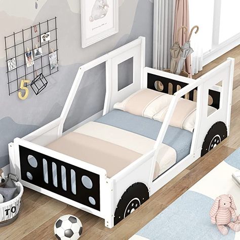 Kids Car Bed, Wood Twin Bed, Trundle Bed With Storage, Kids Twin Bed, Floor Bed Frame, Wooden Platform Bed, Twin Platform Bed, Car Bed, Twin Bed Frame