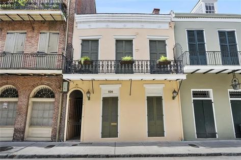 New Orleans House, Clawfoot Tub Shower, Craftsman Cottage, Vegas Hotel, Two Story Homes, Clawfoot Tub, Brick Fireplace, French Quarter, French House