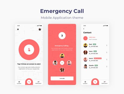 Webpage Design Layout, Safety App, Mobile Vet, Ui Ux 디자인, Ui Design Elements, Industrial Safety, Mobile Ui Design, Emergency Contact, App Template