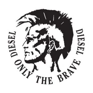 The story behind Diesel | Behind Jeans Diesel Brand, Only The Brave, Diesel Logo, Diesel Clothing, Diesel Industry, Mohawks, Fashion Logo Branding, Logo Luxury, Jeans Logo