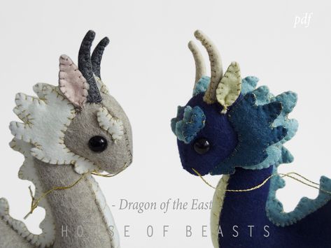 East Asian Dragon, Felt Animal Pattern, Ip Design, Felt Dragon, Dragon Cat, Mini Altar, Handmade Stuffed Toys, Felt Animal, Asian Dragon