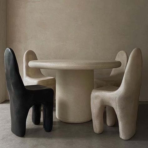 MONTANA LABELLE DESIGN on Instagram: “Introducing A Sculptural Collection Of Fiberglass Furniture Designed By Steven Yeung. Welcome To The Lifestyle Shop👋🏻 We Can’t Wait To Play…” White Playdough, Black Round Table, Curved Furniture, Sculptural Furniture, Organic Furniture, Ceramic Furniture, Marble Furniture, Organic Design, Interior Styles