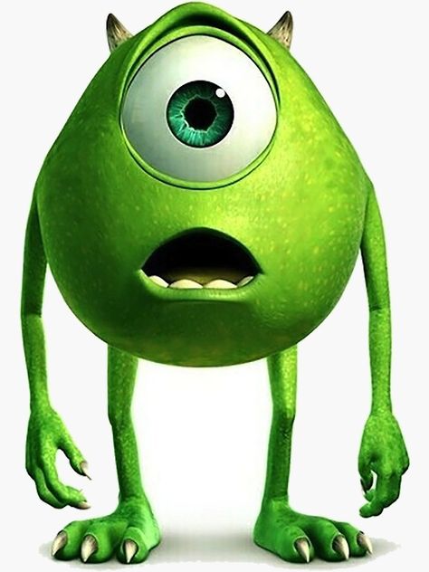 "Mike Wazowski" Sticker by emkennedy98 | Redbubble Monsters Inc Characters, Mike From Monsters Inc, Green Characters, Fall Months, Character Types, Mike Wazowski, Disney Favorites, Cartoon Memes, Monsters Inc