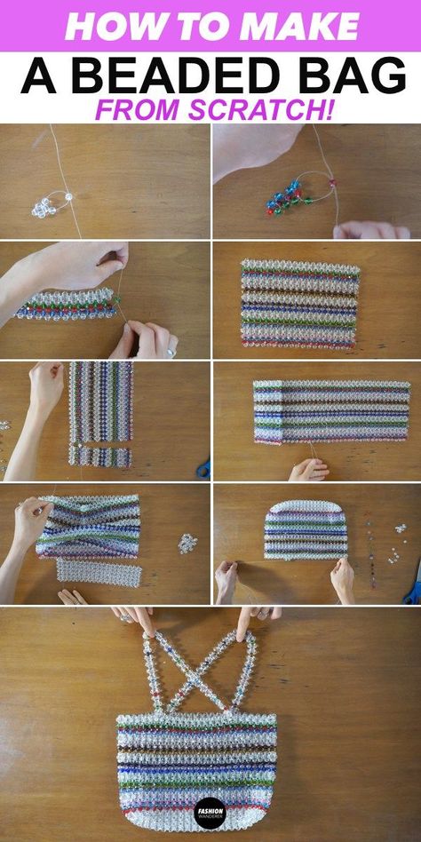 Diy Bags No Sew, Sew Ideas, Bag Accessories Diy, Easy Patterns, Bead Tutorials, Bags Diy, Handmade Projects, Beaded Beads, Trendy Sewing