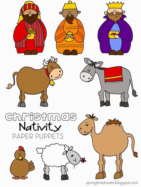 Nativity Printables, Nativity Characters, Nativity Scene Crafts, Nativity Clipart, The Nativity Story, Paper Puppets, Printables Free Kids, Nativity Crafts, Sunday School Crafts