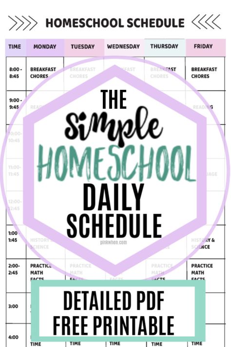 This simple and easy schedule for homeschool is perfect for the first time homeschooling family. We use 45 minute blocks and lots of time for recharging those brain cells. We created this schedule for homeschool that is working for us. It's an easy homeschool schedule that our Elementary student is able to follow while working through all of her subjects. FREE PRINTABLE DOWNLOAD! School Room Organization, Homeschool Daily Schedule, Homemade Lotion Bars, Printable Schedule, Lotion Bars Recipe, Survival Foods, Homeschool Family, Free Homeschool Curriculum, Lavender Lotion