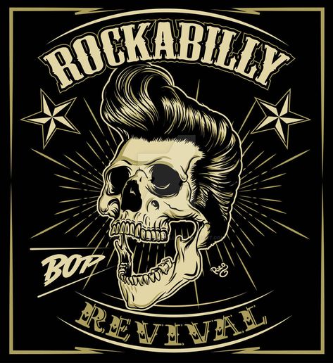 Rockabilly Artwork, Rockabilly Skull, Rockabilly Art, Menu Card, Hot Rods, Rock And Roll, Pin Up, Paisley, Deviantart