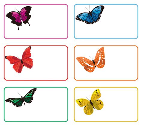 Printable Butterfly Name Tags Butterfly Labels Free Printable, Butterfly Name Tags Free Printable, Name Tags Printable Templates Free, Butterfly Name Tags, Butterfly Name Tag, Name Tags Printable Templates, Preschool Name Tags, Tag Template Free, Cubby Tags