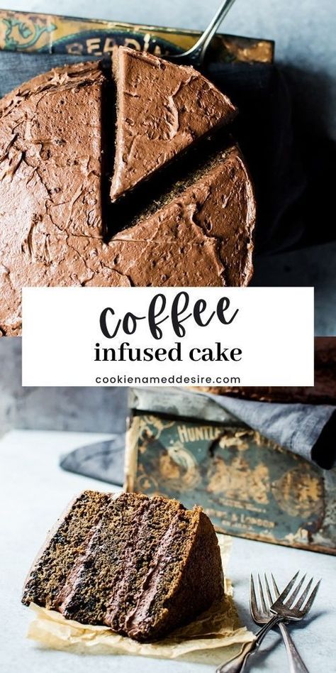 This light and moist cake is infused with coffee flavor throughout. It tastes like your favorite cup of coffee in cake form! Finish it with the best mocha frosting you will ever try! Expresso Cake, Coffee Flavored Cake, Mocha Ganache, Mocha Icing, Coffee Icing, Mocha Frosting, Chocolate Cake With Coffee, Cake Form, Mocha Cake