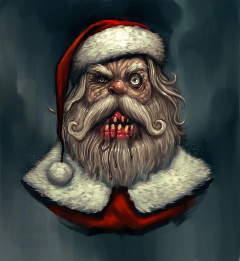 Evil Christmas, Evil Santa, Scary Santa, Santa Claus Drawing, Horror Christmas, Scary Christmas, Goth Christmas, Christmas Horror, Gothic Christmas