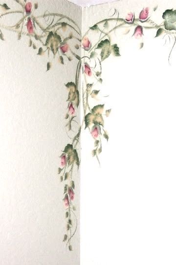 Pretty Wall Painting Ideas, Rose Garden Bedroom, Rose Mural Wall, Rose Wall Painting, Painted Flowers On Wall, Floral Wall Painting, Rose Mural, Bedroom Wall Murals, Wall Painting Flowers