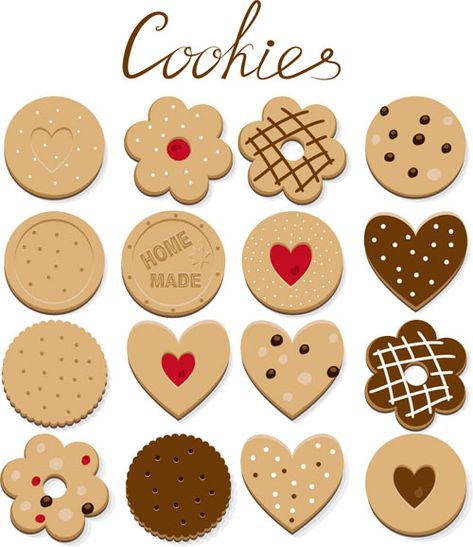 Home Made Cookies, Cookie Vector, Cardboard Crafts Diy, Paper Dolls Clothing, Cutout Sugar Cookies, Vector Food, Delicious Cookies, Cute Christmas Wallpaper, Food Drawing