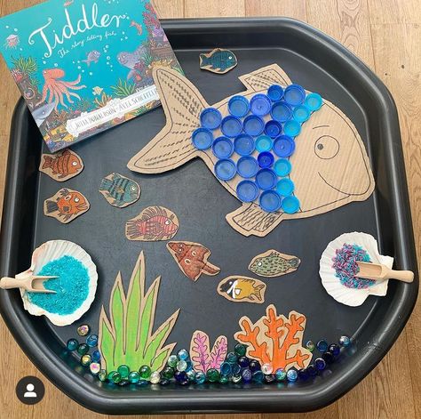 Rainbow Fish Activities, Tuff Tray Ideas Toddlers, Weekly Activities, Ocean Theme Preschool, Tuff Spot, Sea Activities, Fish Activities, Fine Motor Activities For Kids, Eyfs Activities