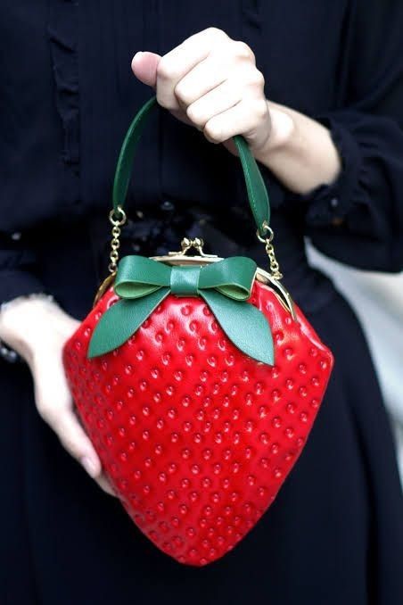 Strawberry Purse, Strawberry Clothing, Funky Purses, Novelty Purses, Funny Bags, Unique Handbag, Vintage Evening Bags, Unique Purses, Novelty Bags