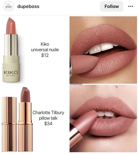 Nude Lipstick Makeup, Kiko Lipstick, Pretty Lipstick Colors, Mac Lipstick Shades, Pillow Talk Lipstick, Charlotte Tilbury Pillow Talk, Best Lipstick Color, Lipstick Kit, Makeup Help