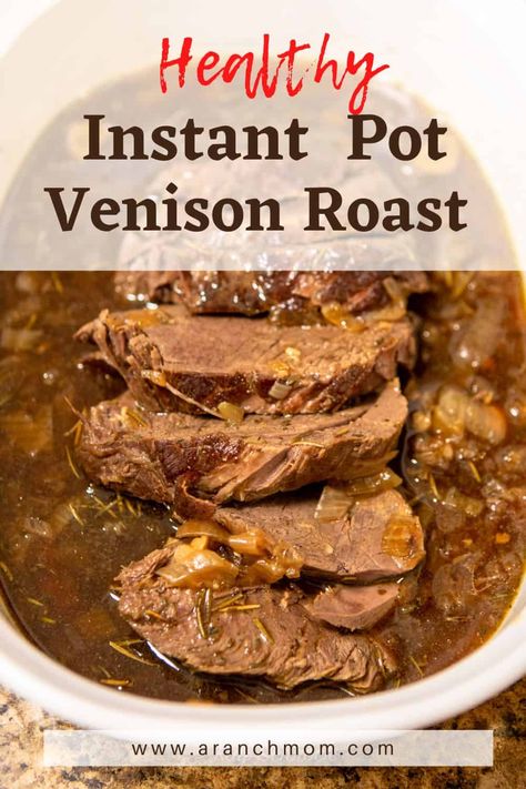 Instant Pot Venison Roast, Venison Roast Crockpot, Carrots Cooked, Venison Backstrap Recipes, Garlic Broth, Backstrap Recipes, Deer Steak, Venison Stew, Venison Roast