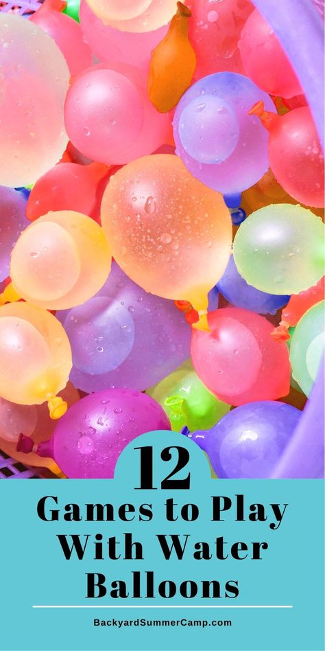 Start Of Summer Party For Kids, Kid Water Games, Outdoor Class Party Games, Water Balloon Toss Game, Water Balloon Challenge, Fun Outdoor Water Games, Water Ballon Party Ideas Kids, Games To Play With Water Balloons, Fun Games To Play At The Beach