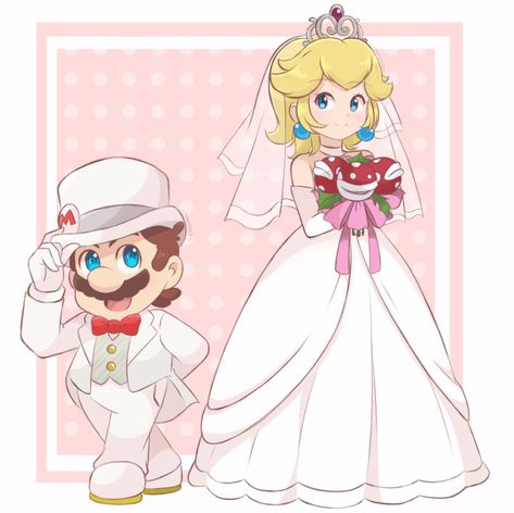 Peach Daisy Rosalina Pauline, Pauline Mario, Peach Daisy Rosalina, Mario Wedding, Mario And Peach, Luigi Bowser, Straight Ships, Mario And Princess Peach, Peach Mario