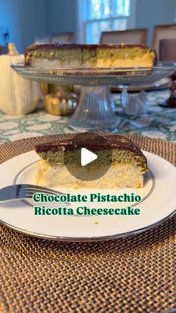 Ereka Vetrini on Instagram: "SAVE my CHOCOLATE PISTACHIO RICOTTA CHEESECAKE for the holidays!! RECIPE BELOW. I finally had the chance to taste the #viral #dubaichocolatebar and immediately felt like the texture and taste of the filling would pair beautifully with cheese cake! I bought both the Kataifi (shredded phyllo and the pistachio cream on Amazon.

Ingredients:
½ cup + 1 tbsp butter
2 ½ lbs ricotta drained of excess moisture
1½ cup sugar
1 tsp vanilla extract 
4 eggs
1 orange zested
4 cups kataifi (shredded phyllo dough
13 ounces pistachio cream
8 ounces dark chocolate chips
2 tbsp coconut oil
1 ½ tbsp edible gold flakes (optional)

Instructions:
Preheat oven to 350F. Grease a 9 inch spring form cake pan with 1 tbsp butter 

To a large bowl add ricotta, eggs, orange zest, and sugar. U Ricotta Eggs, Spring Form, Chocolate Pistachio, Ricotta Cheesecake, Pistachio Cream, Phyllo Dough, Edible Gold, Cake Pan, Orange Zest