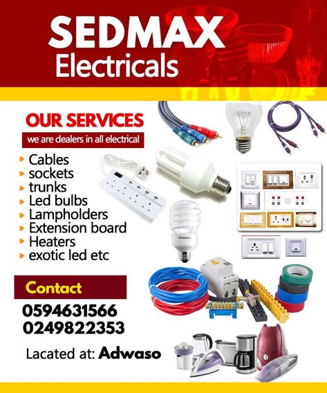 Electrical Poster Design, Electrical Shop Flyer Design, Electrical Shop Banner Design, Electrical Flyer Design, Tailoring Logo Design Ideas, Highlife Music, Logo Design Software, Standing Banner Design, Electrical Design