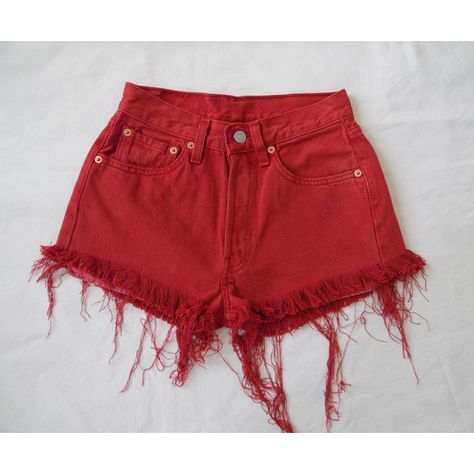 Red Shorts Outfit, Red Jean Shorts, Red Denim Shorts, Vintage High Waisted Shorts, 501 Shorts, Micro Shorts, Short Jean, Black High Waisted Shorts, Red Jeans